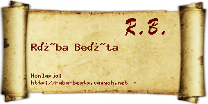 Rába Beáta névjegykártya