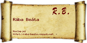 Rába Beáta névjegykártya